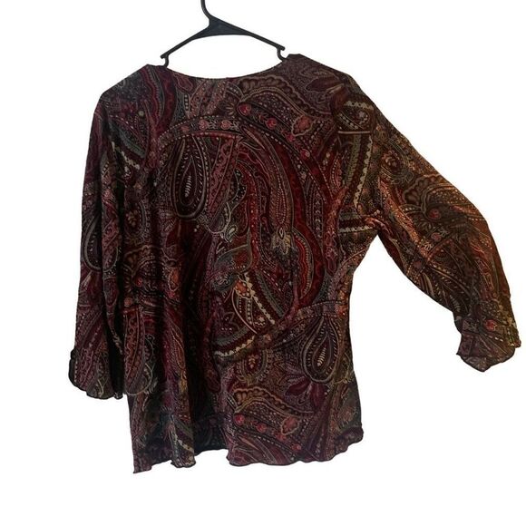 Pre Owned Women’s JKLA II Paisley Print Style Blouse Sz 18/20W Hippie Vibe - Picture 11 of 11
